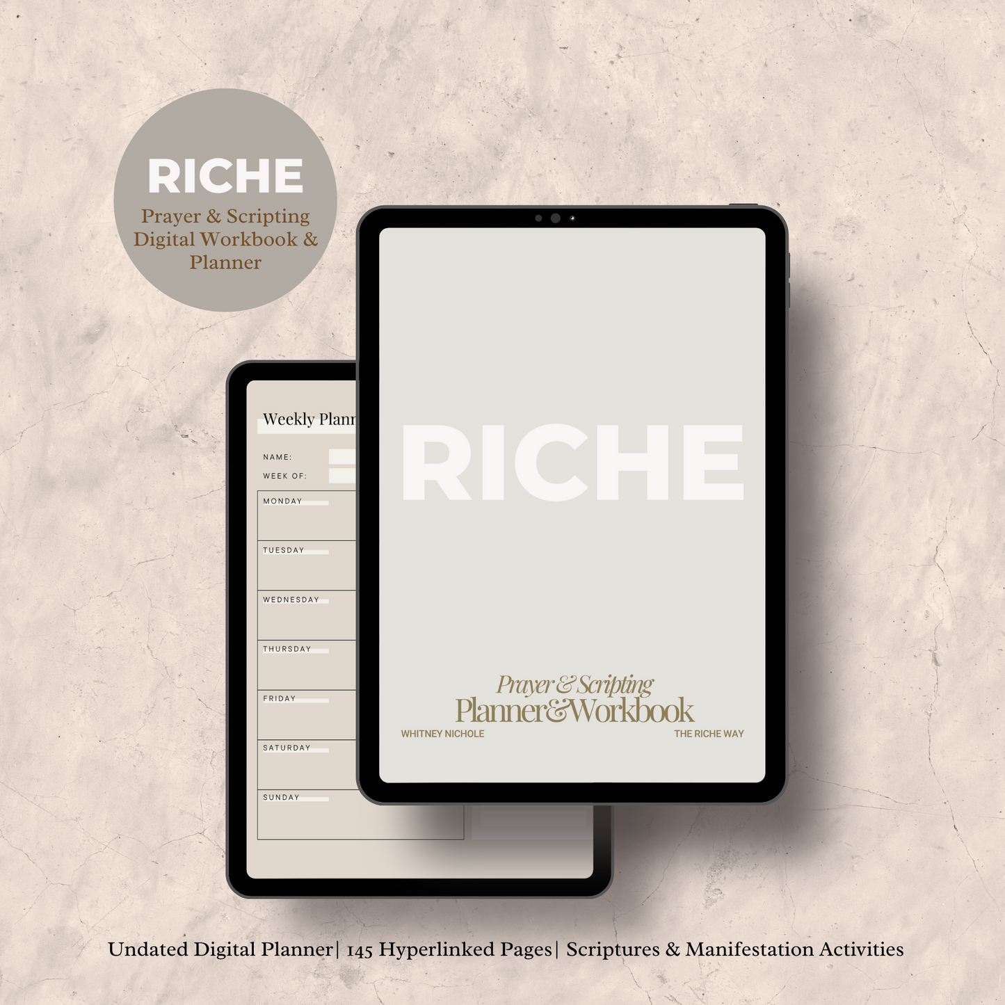 Planning the RICHE Way - Prayer & Scripting Digital Manifestation Workbook and Planner